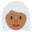 woman, medium-dark skin tone, white hair